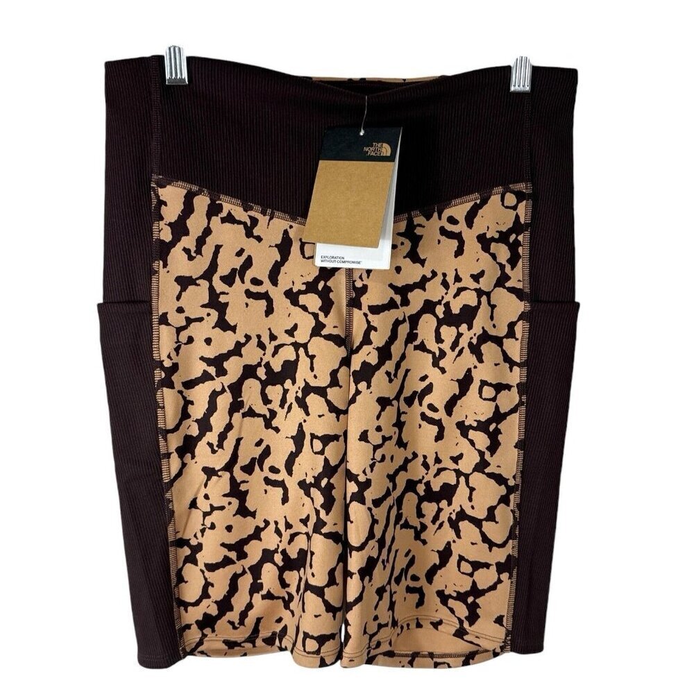 The North Face Women's XL Pull On Performance Wear Shorts Brown Beige Camo